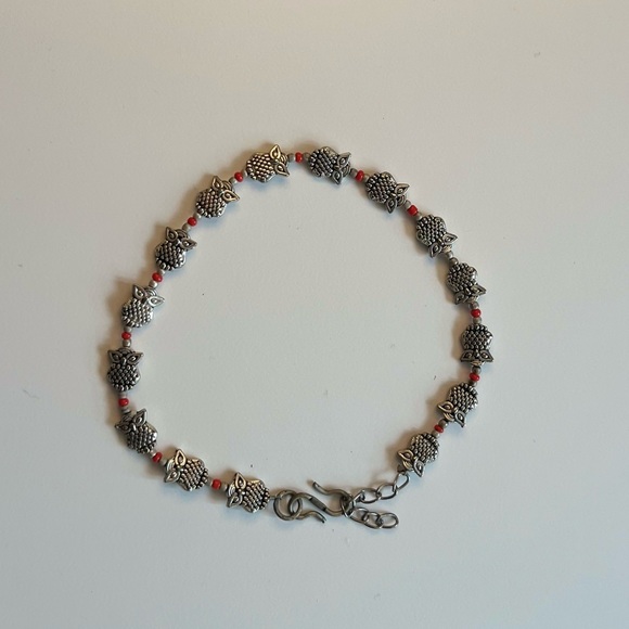 Silver colour cute Owl Anklet - Picture 2 of 4